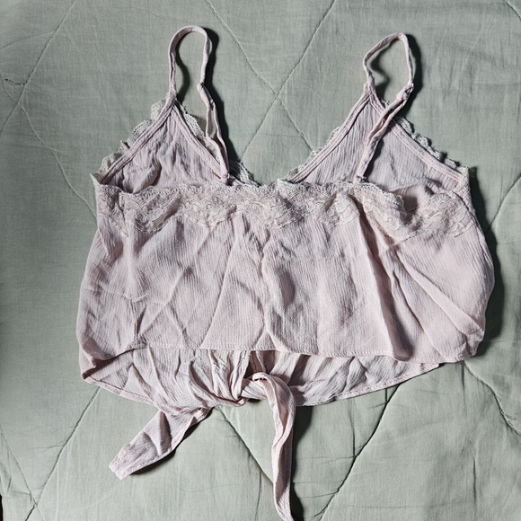 GARAGE Lace Tie Front Button Up Cami Pink XS - Picture 5 of 7